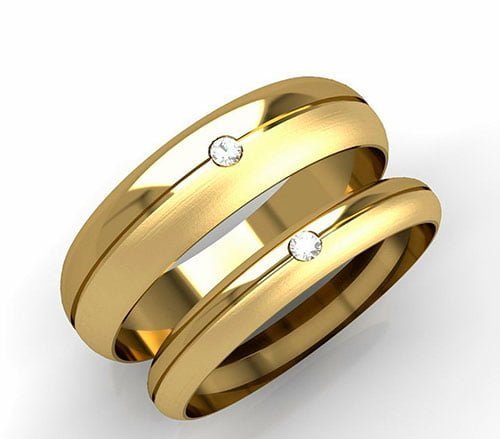 Aliança AC-56 ouro 18k diamantes 6mm da Maxíme Oro