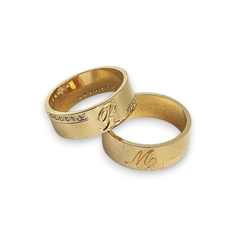 Par de alianças AOA-43-1 ouro 18k diamantes da Maxíme Oro