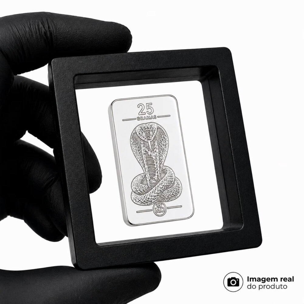 Barra Personalizada Serpente de Prata Pura 25g (Ag999) - Imagem 2