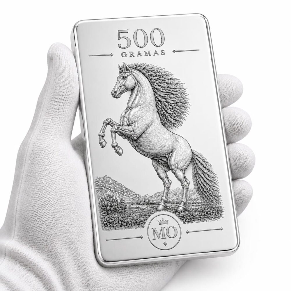 Barra Personalizada Cavalo de Prata Pura 500g (Ag999) - Imagem 2