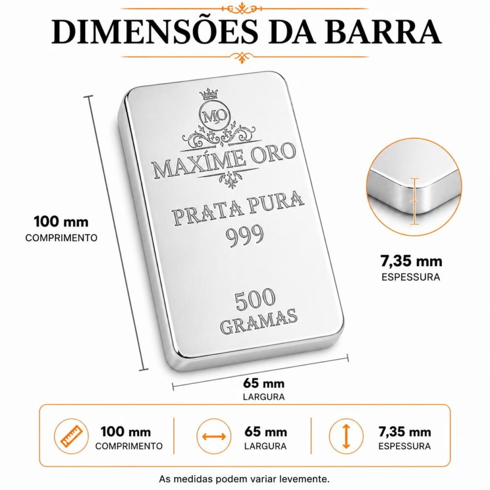 Barra Personalizada Cavalo de Prata Pura 500g (Ag999) - Imagem 6