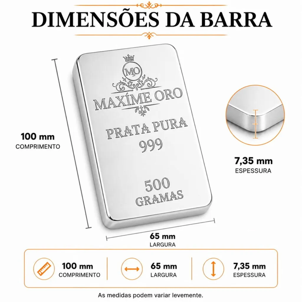 Barra Personalizada Cavalo de Prata Pura 500g (Ag999) - Imagem 6