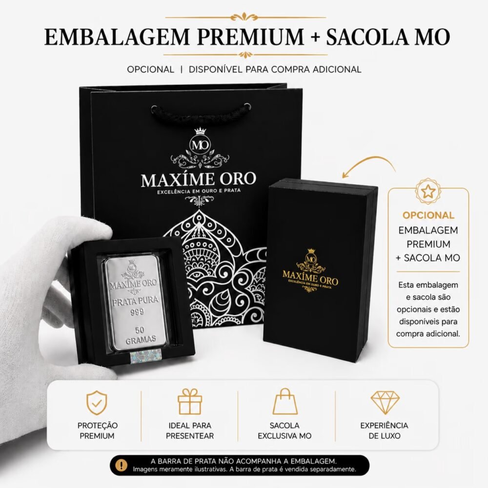Barra Personalizada Águia de Prata Pura 50g (Ag999) - Imagem 4