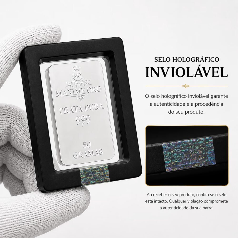 Barra Personalizada Águia de Prata Pura 50g (Ag999) - Imagem 5