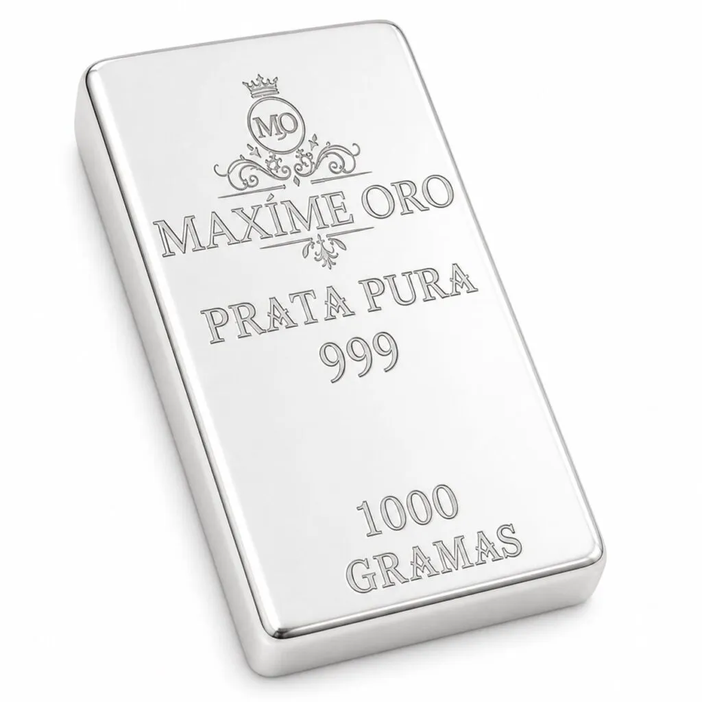 Barra de Prata Pura 1kg (Ag999) Certificada e Lacrada | Maxíme Oro