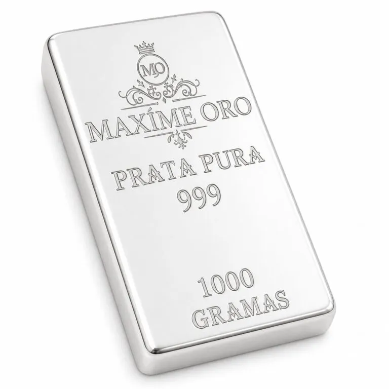 Barra de Prata Pura 1kg (Ag999) Certificada e Lacrada | Maxíme Oro