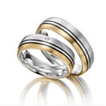 Par de alianças AC-40 ouro 18k diamantes 4,5mm da Maxíme Oro