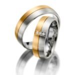 Par de alianças AC-35 ouro 18k diamantes 4mm da Maxíme Oro