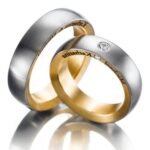 Par de alianças AC-25 ouro 18k diamantes 4mm da Maxíme Oro