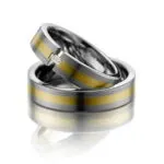 Par de alianças AC-07 ouro 18k diamantes 5mm da Maxíme Oro