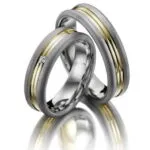 Par de alianças AC-10 ouro 18k diamantes 4mm da Maxíme Oro