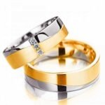 Par de alianças AC-55 ouro 18k diamantes 6mm da Maxíme Oro
