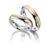 Par de Aliança em Ouro Amarelo & Branco 18k e Diamantes, 3,5mm