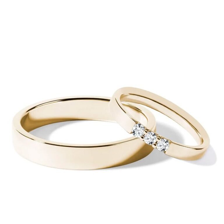 Par de alianças AS-19 ouro 18k diamantes da Maxíme Oro