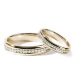 Par de alianças AS-15 ouro 18k diamantes da Maxíme Oro
