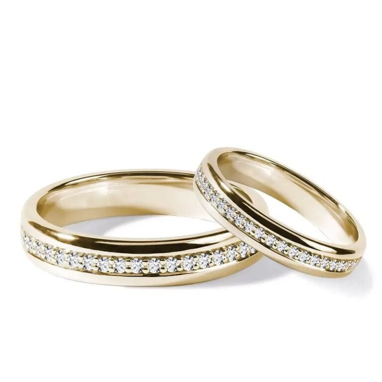 Par de alianças AS-15 ouro 18k diamantes da Maxíme Oro