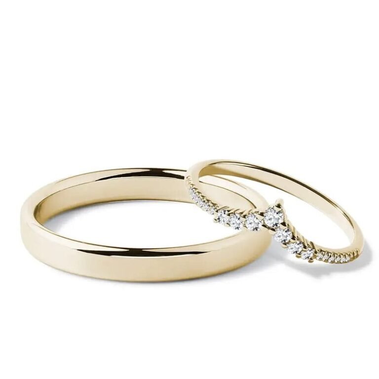 Par de alianças AS-24 ouro 18k diamantes da Maxíme Oro