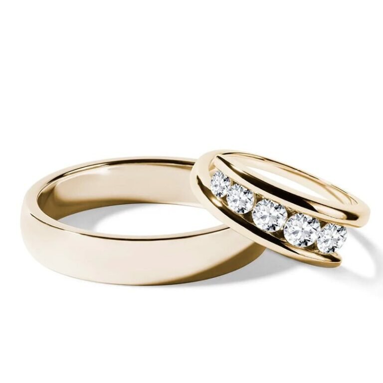 Par de alianças AS-31 ouro 18k diamantes da Maxíme Oro
