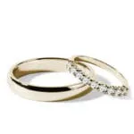 Par de alianças AS-12 ouro 18k diamantes da Maxíme Oro