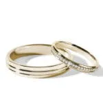 Par de alianças AS-20 ouro 18k diamantes da Maxíme Oro