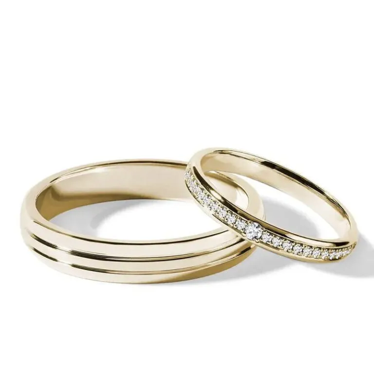 Par de alianças AS-20 ouro 18k diamantes da Maxíme Oro