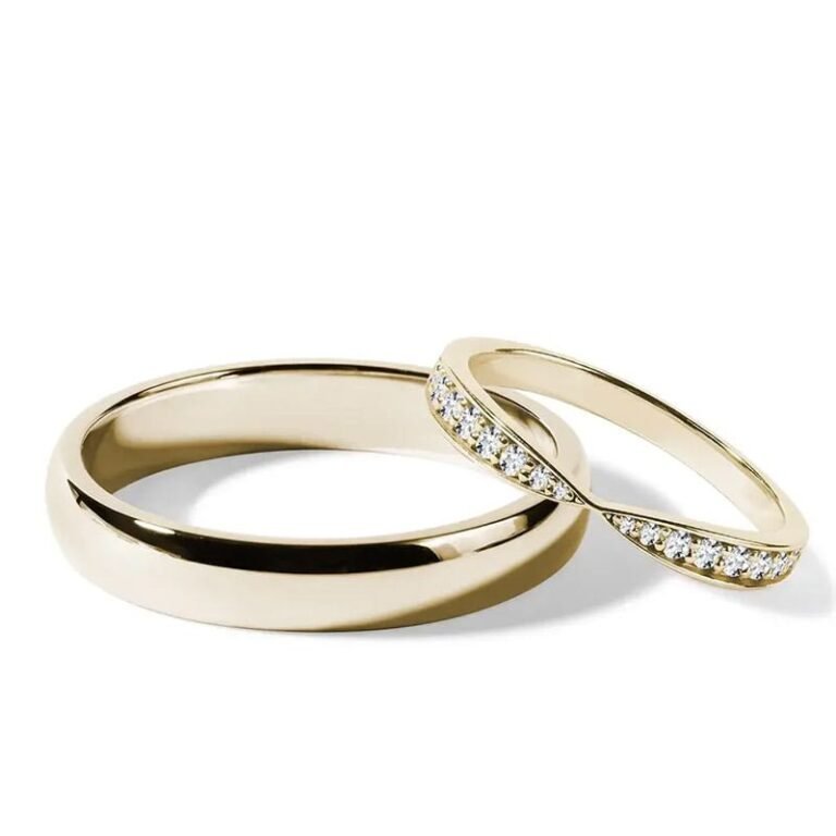 Par de alianças AS-41 ouro 18k diamantes da Maxíme Oro