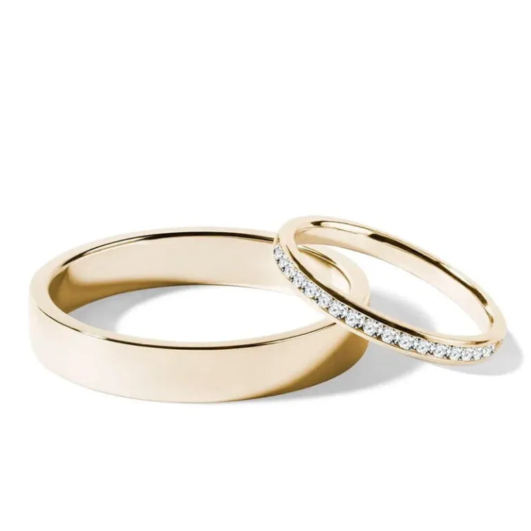 Par de alianças AS-30 ouro 18k diamantes da Maxíme Oro