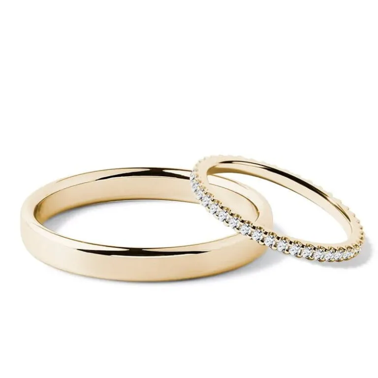 Par de alianças AS-29 ouro 18k diamantes da Maxíme Oro