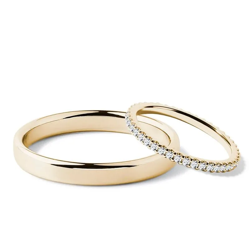 Par de alianças AS-29 ouro 18k diamantes da Maxíme Oro