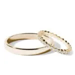 Par de alianças AS-22 ouro 18k diamantes da Maxíme Oro
