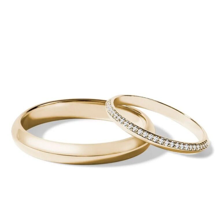 Par de alianças AS-23 ouro 18k diamantes da Maxíme Oro
