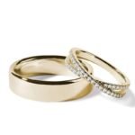Par de alianças AS-10 ouro 18k diamantes da Maxíme Oro