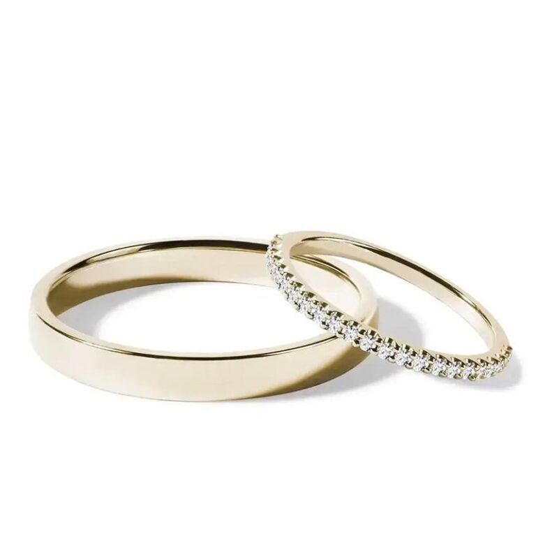 Par de alianças AM-14 ouro 18k diamantes da Maxíme Oro