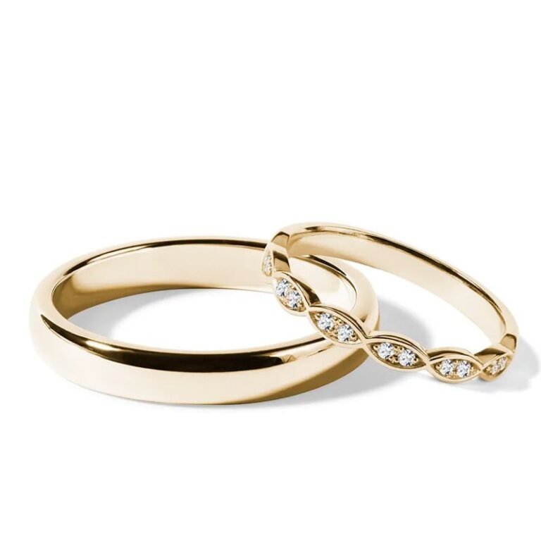 Par de alianças AF-33 ouro 18k diamantes da Maxíme Oro