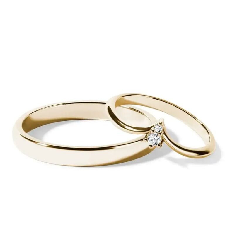 Par de alianças AM-20 ouro 18k diamantes da Maxíme Oro