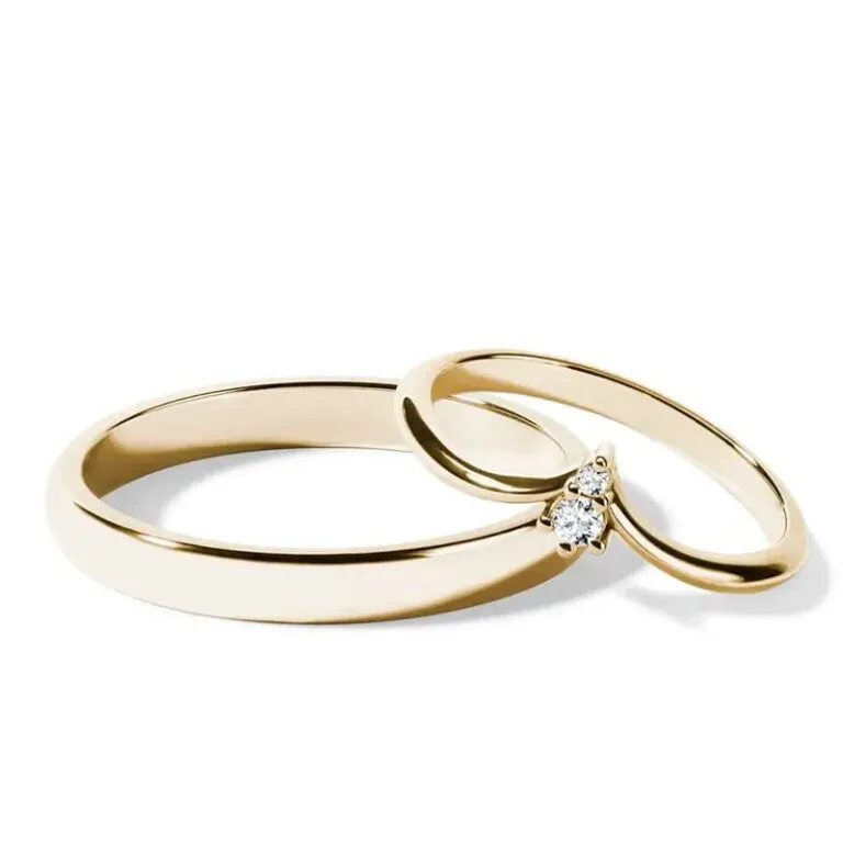 Par de alianças AF-26 ouro 18k diamantes da Maxíme Oro