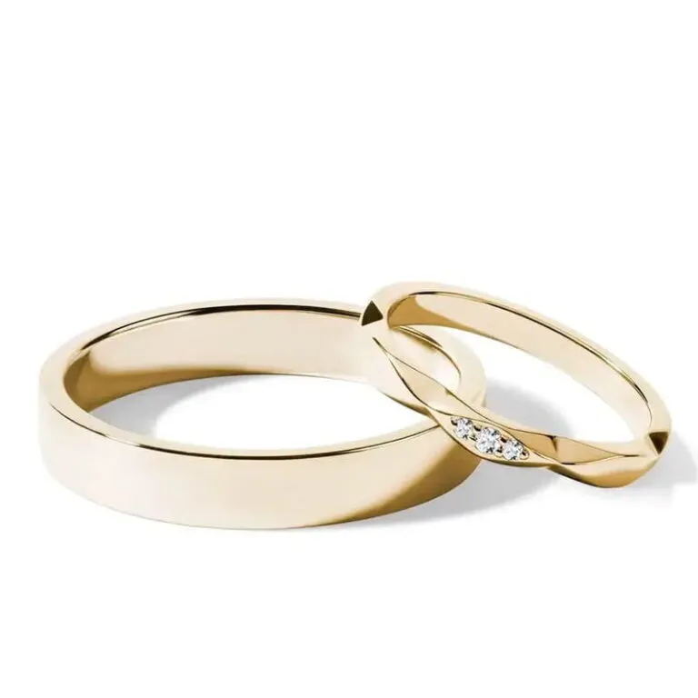 Par de alianças AF-28 ouro 18k diamantes da Maxíme Oro