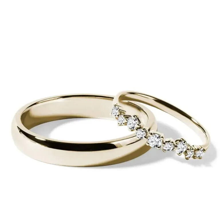 Par de alianças AF-29 ouro 18k diamantes da Maxíme Oro