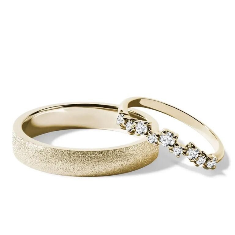 Par de alianças AF-11 ouro 18k diamantes da Maxíme Oro