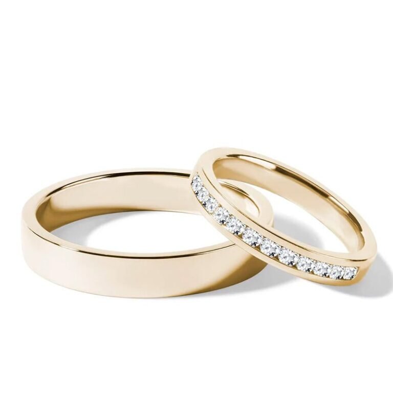 Par de alianças AS-40 ouro 18k diamantes da Maxíme Oro