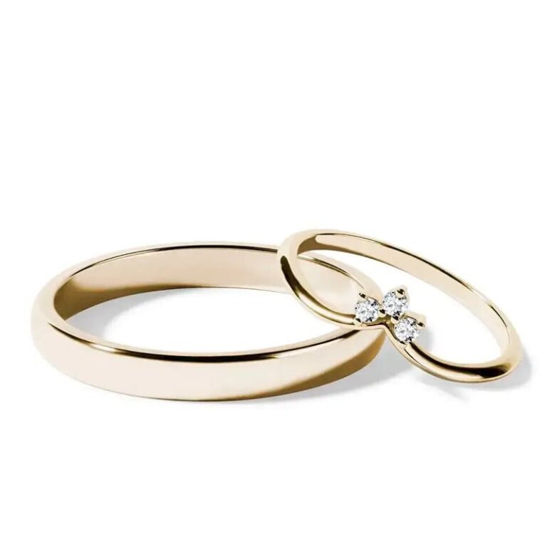 Par de alianças AF-27 ouro 18k diamantes da Maxíme Oro