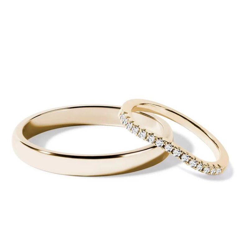 Par de alianças AF-15 ouro 18k diamantes da Maxíme Oro