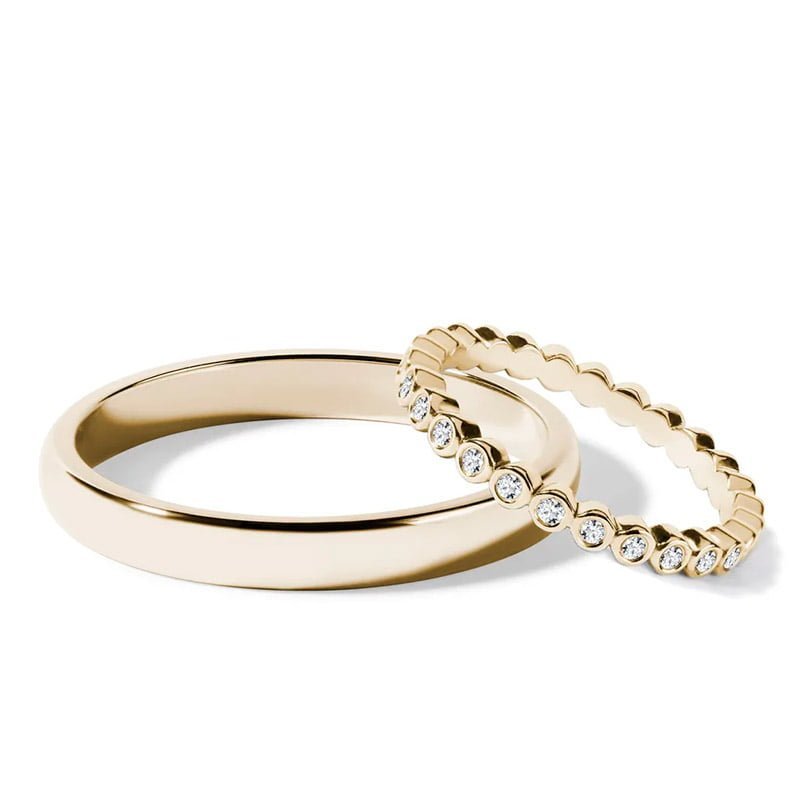 Par de Aliança em Ouro Amarelo 18k e Diamantes Par de alianças AF-21 ouro 18k diamantes da Maxíme Oro