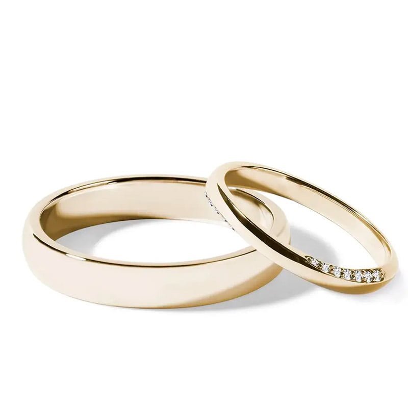 Par de Aliança em Ouro Amarelo 18k e Diamantes Par de alianças AF-17 ouro 18k diamantes da Maxíme Oro