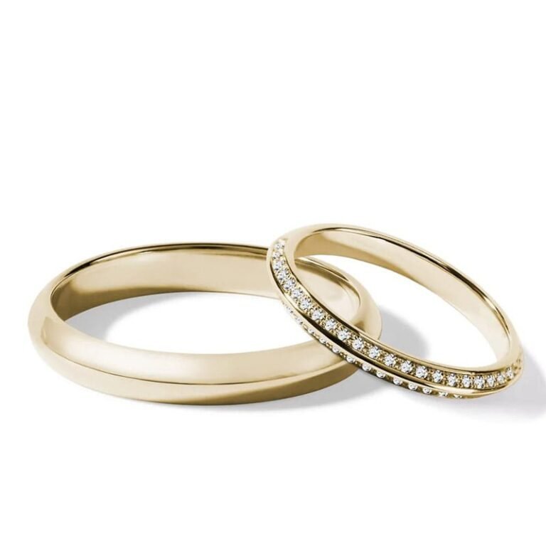 Par de alianças AF-14 ouro 18k diamantes da Maxíme Oro