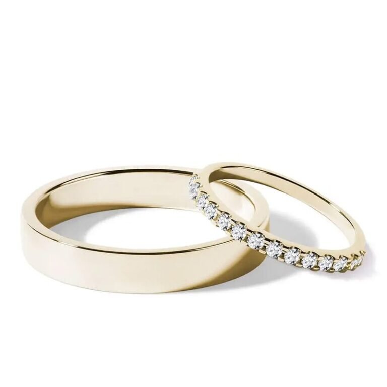 Par de alianças AS-35 ouro 18k diamantes da Maxíme Oro