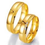 Par de alianças AC-49 ouro 18k diamantes 5mm da Maxíme Oro