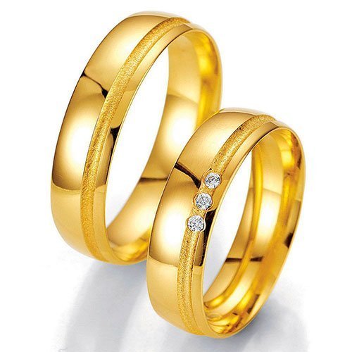 Par de alianças AC-49 ouro 18k diamantes 5mm da Maxíme Oro