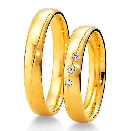 Par de alianças AC-46 ouro 18k diamantes 4mm da Maxíme Oro