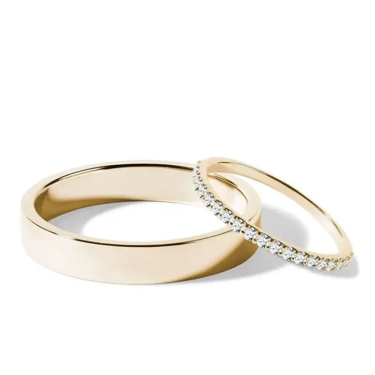 Par de alianças AS-38 ouro 18k diamantes da Maxíme Oro
